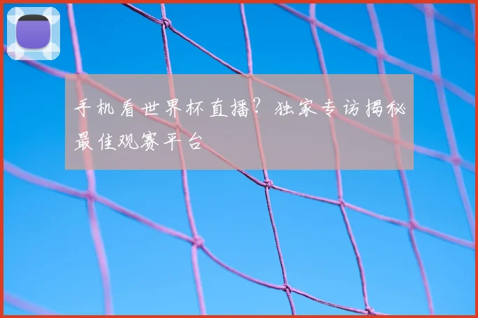 手机看世界杯直播？独家专访揭秘最佳观赛平台